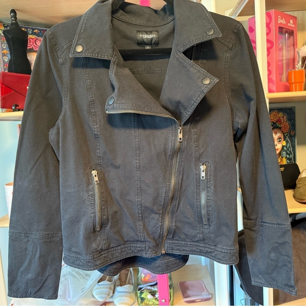 Liverpool Bradford Moto Jean Jacket Black - Size large - Picture 10 of 10